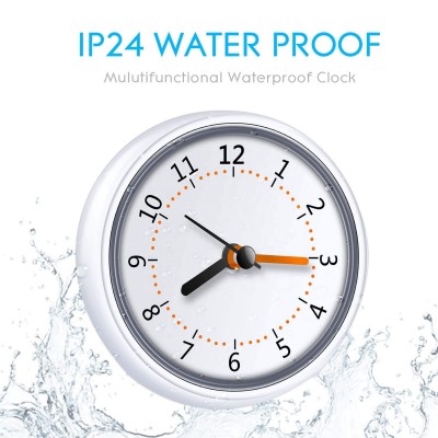 Factory Waterproof Bathroom Silent Shower Clocks Watching Time Korea Design Quartz Waterproof Mini Wall Clocks